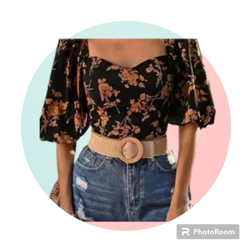 Floral half sleeve blouse